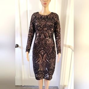 Betsy & Adam Sequin Formal Sheath Dress  Size 4